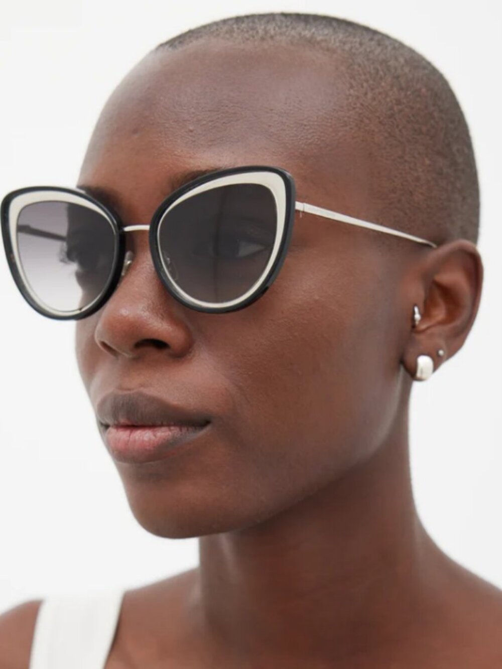 Alexander McQueen AM0177S - 001Womens Sunglasses Shiny black and silver